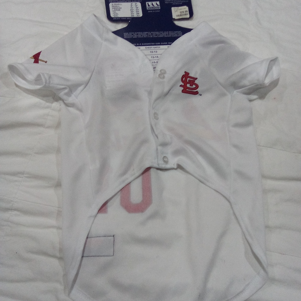 Dog Baseball Jersey with Red Accents